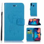 Wind Chime Owl Embossing Pattern Horizontal Flip Leather Case for Galaxy A20e, with Holder & Card Slots & Wallet (Blue)