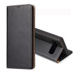 Dermis Texture PU Horizontal Flip Leather Case for Galaxy S10, with Holder & Card Slots & Wallet(Black)