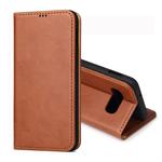 Dermis Texture PU Horizontal Flip Leather Case for Galaxy S10 E, with Holder & Card Slots & Wallet(Brown)