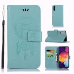 Wind Chime Owl Embossing Pattern Horizontal Flip Leather Case for Galaxy A70, with Holder & Card Slots & Wallet (Green)