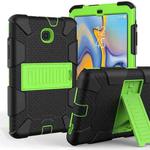 Shockproof Two-color Silicone Protection Shell for Galaxy Tab A 8.0 (2018) T387, with Holder (Black+Yellow-green)