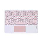 250C 10 inch Universal Tablet Round Keycap Wireless Bluetooth Keyboard with Touch Panel (Pink)