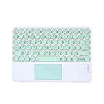 250C 10 inch Universal Tablet Round Keycap Wireless Bluetooth Keyboard with Touch Panel (Green)