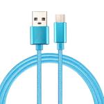 Knit Texture USB to USB-C / Type-C Data Sync Charging Cable, Cable Length: 1m, 3A Total Output, 2A Transfer Data(Blue)