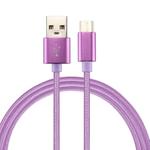 Knit Texture USB to USB-C / Type-C Data Sync Charging Cable, Cable Length: 1m, 3A Total Output, 2A Transfer Data(Purple)