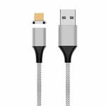 M11 3A USB to Micro USB Nylon Braided Magnetic Data Cable, Cable Length: 1m(Silver)