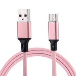 1m 2A Output USB to Micro USB Nylon Weave Style Data Sync Charging Cable, For Samsung, Huawei, Xiaomi, HTC, LG, Sony, Lenovo and other Smartphones(Pink)