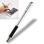 Universal 2 in 1 Multifunction Round Thin Tip Capacitive Touch Screen Stylus Pen, For iPhone, iPad, Samsung, and Other Capacitive Touch Screen Smartphones or Tablet PC(Silver)