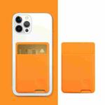 Universal Phone Back Sticker Wallet Card Slots Silicone Pouch Case for iPhone 13 / 12 / 11, Samsung, Huawei, Xiaomi and Other Smarphones(Orange)
