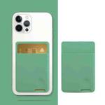 Universal Phone Back Sticker Wallet Card Slots Silicone Pouch Case for iPhone 13 / 12 / 11, Samsung, Huawei, Xiaomi and Other Smarphones(Light Green)
