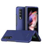 For Samsung Galaxy Z Fold3 5G Skin Feel Frosted Electroplating Foldable PC Protective Case (Blue)