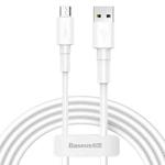 Baseus 2.4A Micro USB Mini White Charging Cable, Length: 1m(White)
