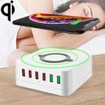 E6 7 In 1 Multi-function Wireless Charging Station USB Smart Socket Holder Stand