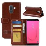 PU + TPU Crazy Horse Texture Horizontal Flip Leather Case for Galaxy J8 (2018) (EU Version), with Wallet & Holder & Card Slots(Brown)