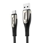 JOYROOM S-M411 Sharp Series 3A USB-C / Type-C Interface Charging + Transmission Nylon Braided Data Cable with Drop-shaped Indicator Light, Cable Length: 1.2m (Black)