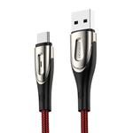 JOYROOM S-M411 Sharp Series 3A USB-C / Type-C Interface Charging + Transmission Nylon Braided Data Cable with Drop-shaped Indicator Light, Cable Length: 1.2m (Red)