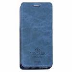 MOFI VINTAGE for Galaxy A7 (2017) / A720 Crazy Horse Texture Horizontal Flip Leather Case with Card Slot & Holder (Dark Blue)