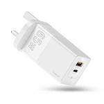 KUULAA KL-CD14 65W QC3.0 USB + PD USB-C / Type-C Interface GaN Fast Charge Travel Charger, UK Plug(White)