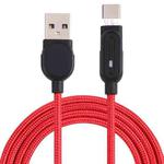 Magnetic Suction Head USB-C / Type-C to USB Nylon Braided Charging Data Cable, Length: 1m