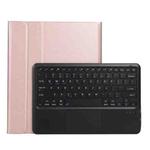 A970B-A Splittable Bluetooth Keyboard Leather Tablet Case for Samsung Galaxy Tab S7 FE T730 T736  & S7+ T970 T975, with Touchpad & Pen Slot & & Holder (Rose Gold)