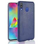 Shockproof Crocodile Texture PC + PU Case for Galaxy M20 (Blue)