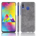 Shockproof Litchi Texture PC + PU Case for Galaxy M20 (Grey)