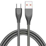 ADC-009 USB to USB-C / Type-C Zinc Alloy Hose Fast Charging Data Cable, Cable Length: 1m (Gun Metal)