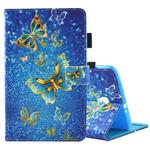 For Galaxy Tab A 8.0  / T380 & T385 Golden Butterflies Pattern Horizontal Flip Leather Case with Holder & Card Slots