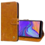Business Style Oil Wax Texture Horizontal Flip Leather Case for Galaxy A7 (2018) , with Holder & Card Slots & Wallet(Light Brown)