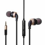 awei ES-30TY TPE In-ear Wire Control Earphone with Mic, For iPhone, iPad, Galaxy, Huawei, Xiaomi, LG, HTC and Other Smartphones(Gold)