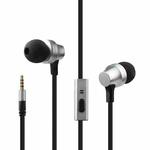 awei ES910i TPE In-ear Wire Control Earphone with Mic, For iPhone, iPad, Galaxy, Huawei, Xiaomi, LG, HTC and Other Smartphones(Silver)