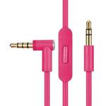 ZS0087 3.5mm Male to Male Earphone Cable with Mic & Wire-controlled, Cable Length: 1.4m(Rose Red)