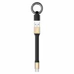 IVON CA90 3.1A Max USB to USB-C / Type-C Portable Data Cable with Ring, Length: 14.5cm (Champagne Gold)