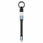 IVON CA90 3.1A Max USB to Micro USB Portable Data Cable with Ring, Length: 14.5cm (Dark Gray)