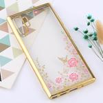 Flowers Patterns Electroplating Soft TPU Protective Cover Case for Galaxy Note 10+ (Gold)