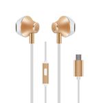 VT-1 USB-C / Type-C Interface HIFI Wire-controlled Wired Stereo Earphone (Gold)