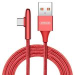 JOYROOM S-M98K 3A USB-C / Type-C Bullet Shape Quick Charging + Transmission Nylon Braided Data Cable, Length: 1.2m(Red)
