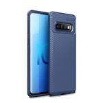 Carbon Fiber Texture Shockproof TPU Case for Galaxy S10 5G (Blue)