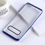 Ultra-thin Electroplating Soft TPU Protective Back Cover Case for Galaxy S10 (Blue)