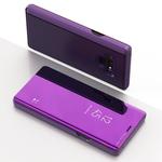 Mirror Clear View Horizontal Flip PU Leather Case for Galaxy Note 9 , with Holder(Purple)