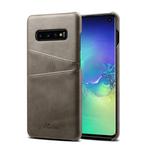 Suteni Calf Texture Protective Case for Galaxy S10, with Card Slots(Grey)