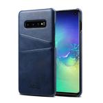 Suteni Calf Texture Protective Case for Galaxy S10, with Card Slots (Blue)