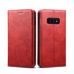 Suteni Calf Texture Horizontal Flip Leather Case for Galaxy S10 E, with Holder & Card Slots & Wallet(Red)