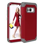 For Galaxy S8 Dropproof 3 in 1 No gap in the middle Silicone sleeve for mobile phone(Red)