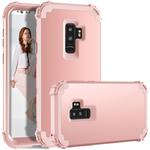 For Galaxy S9+ Dropproof 3 in 1 No Gap in the Middle Silicone Sleeve Protective Case(Rose Gold)