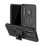 Shockproof  PC + TPU Tire Pattern Case for Galaxy A60, with Holder (Black)