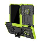 Shockproof  PC + TPU Tire Pattern Case for Galaxy A60, with Holder (Green)