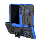 Shockproof  PC + TPU Tire Pattern Case for Galaxy A60, with Holder (Blue)