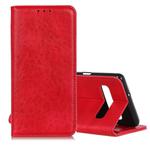 Magnetic Retro Crazy Horse Texture Horizontal Flip Leather Case for Galaxy S10 5G, with Holder & Card Slots & Photo Frame (Red)