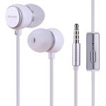 ALEXPRO E110i 1.2m In-Ear Bass Stereo Wired Control Earphones with Mic, For iPhone, iPad, Galaxy, Huawei, Xiaomi, LG, HTC and Other Smartphones(White)